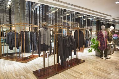 HONG KONG, ÇİN - CIRCA Aralık 2019: Hong Kong Lane Crawford mağazasının içi.