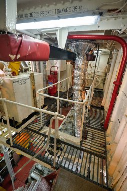 HONG KONG - CIRCA Aralık 2019: Hong Kong 'daki Star Ferry' nin iç çekimi.