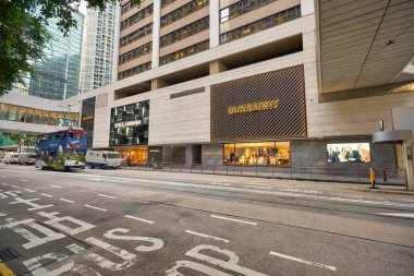 HONG KONG - CIRCA Aralık 2019: Hong Kong sokak manzarası