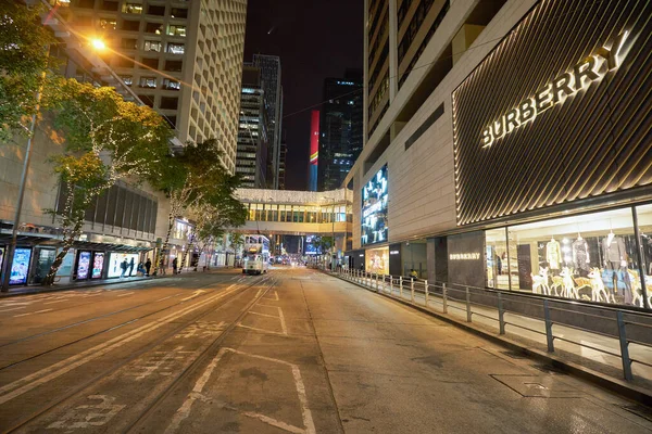Hong Kong Circa December 2019 Вид Вулицю Гонконгу Вночі Стокова Картинка