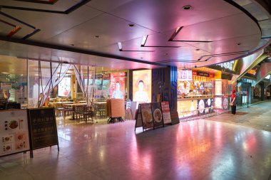 SHENZHEN, Çin - CIRCA NOVEMBER, 2019: Shenzhen 'deki restorana giriş. Restoran müşterilere yemek ve içecek hazırlayan bir işletmedir..