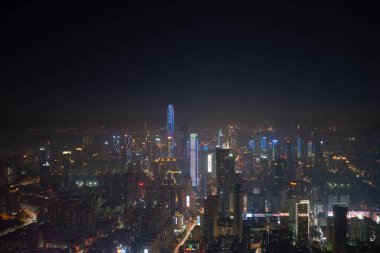 ŞENZHEN, ÇİN - 30 Kasım 2019: Kingkey 100 'den Shenzhen' in hava görüntüsü.