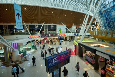 KUALA LUMPUR, MALAYSIA - CIRCA JANUARY, 2020: Kuala Lumpur Uluslararası Havalimanı Uydu Terminal Binası.