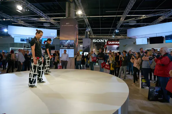 stock image COLOGNE, GERMANY - CIRCA SEPTEMBER, 2018: atmosphere at Sony space in Photokina Exhibition. Photokina is a trade fair held in Europe for the photographic and imaging industries.