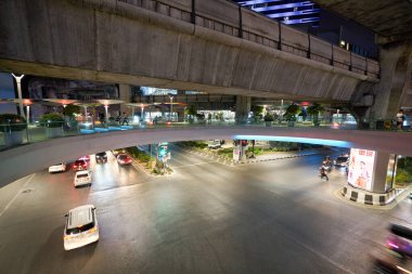 BANGKOK, THAILAND - CIRCA HAZİRANESİ, 2020: Bangkok 'un Gece Görüşü.