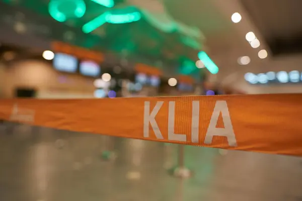 stock image KUALA LUMPUR, MALAYSIA - CIRCA MARCH, 2023: close up shot of KLIA sign as seen in Kuala Lumpur International Airport.