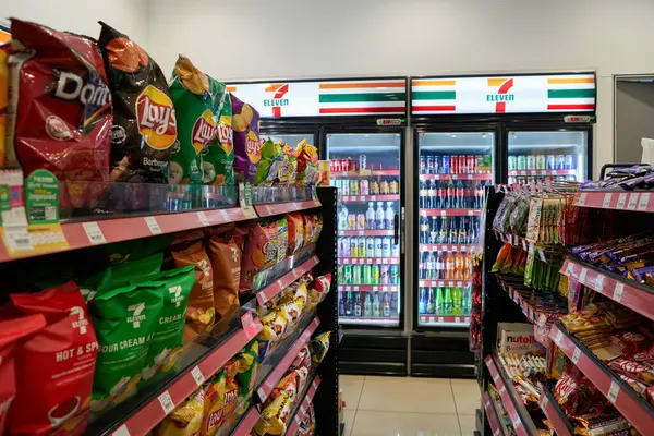 Stock image KUALA LUMPUR, MALAYSIA - CIRCA MARCH, 2023: interior shot of 7-eleven store at KLIA2.