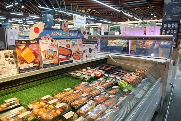 stock image BANGKOK, THAILAND - CIRCA APRIL, 2023: sushi displayed in Big C Supercenter Ratchadamri in Bangkok. 