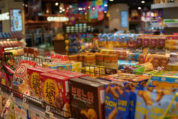 stock image BANGKOK, THAILAND - CIRCA APRIL, 2023: interior shot of Tops Food Hall premium grade supermarket in CentralWorld shopping center in Bangkok. 