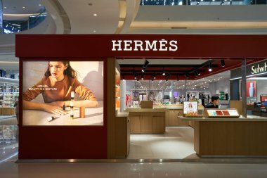 HO CHI MINH CITY, VİETNAM - CIRCA MARCH, 2023: Hermes store in Crescent Mall.