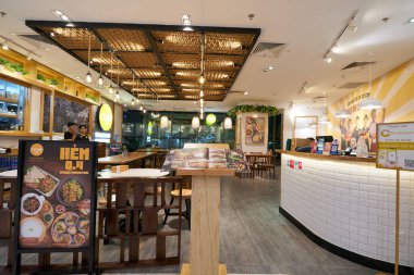 HO CHI MINH CITY, VİETNAM - CIRCA MARCH, 2023: Saigon Street Cafe in Crescent Mall.