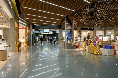 MOSCOW, RUSSIA - CIRCA JANUARY, 2023: Sheremetyevo Alexander S. Pushkin Uluslararası Havalimanı gümrüksüz bölge.