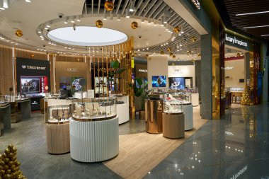 MOSCOW, RUSSIA - CIRCA JANUARY, 2023: Sheremetyevo Alexander S. Pushkin Uluslararası Havalimanı gümrüksüz bölge.