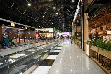 MOSCOW, RUSSIA - CIRCA JANUARY, 2023: Sheremetyevo Alexander S. Pushkin Uluslararası Havaalanı 'nın iç çekimi.