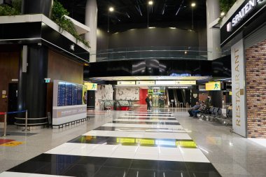 MOSCOW, RUSSIA - CIRCA JANUARY, 2023: Sheremetyevo Alexander S. Pushkin Uluslararası Havaalanı 'nın iç çekimi.