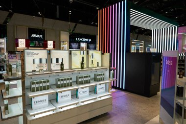 MOSCOW, RUSSIA - CIRCA FEBRUARY, 2023: Sheremetyevo Alexander S. Pushkin Uluslararası Havalimanı gümrüksüz bölge.