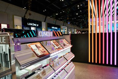 MOSCOW, RUSSIA - CIRCA FEBRUARY, 2023: Sheremetyevo Alexander S. Pushkin Uluslararası Havalimanı gümrüksüz bölge.