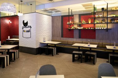 SINGAPORE - Kasım 05, 2023: Marina Bay Sands 'deki Dükkanların İçindeki So Pho Restoranı.