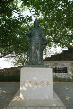 SHENZHEN, CHINA - NOVEMBER 18, 2019: view of statue as seen at Xiaonanshan Park in Shenzhen. clipart