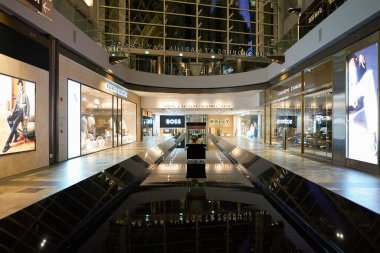 SINGAPORE - NOVEMBER 05, 2023: interior shot of the Shoppes at Marina Bay Sands. clipart