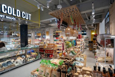 HO CHI MINH CITY, VİETNAM - 25 Mart 2023: Çiftçi Pazarı 'nın iç çekimleri.
