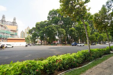 HO CHI MINH CITY, VİETNAM - 25 Mart 2023: Ho Chi Minh şehrinin sokak manzarası.