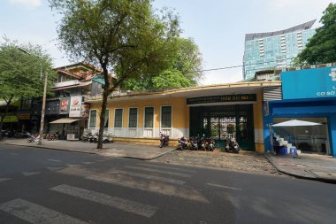 HO CHI MINH CITY, VİETNAM - 25 Mart 2023: Ho Chi Minh şehrinin sokak manzarası.