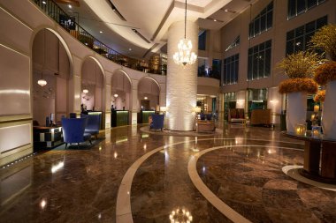 HO CHI MINH ŞEHRİ, VİETNAM - 28 Mart 2023 Sofitel Saigon Plaza Oteli.