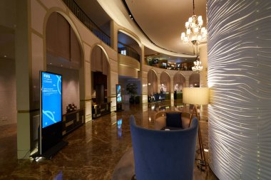 HO CHI MINH ŞEHRİ, VİETNAM - 28 Mart 2023 Sofitel Saigon Plaza Oteli.