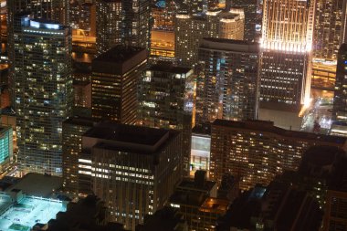Chicago, IL - CIRCA MARCH, 2016: John Hancock Merkezi 'nden Chicago manzarası. Chicago, Amerika Birleşik Devletleri 'nde büyük bir şehirdir..