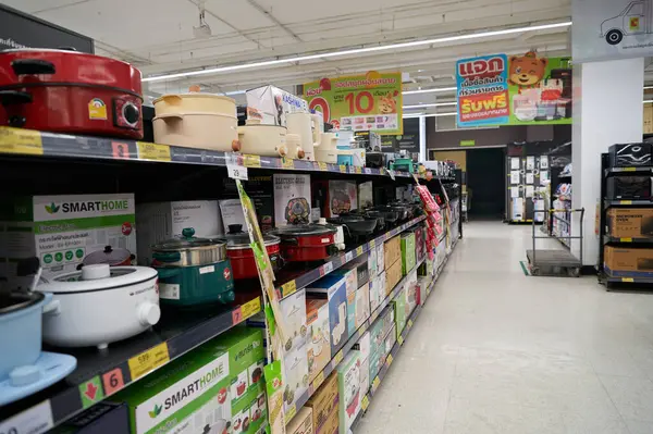 stock image PHUKET, THAILAND - APRIL 18, 2023: goods on display inside Big C Extra Phuket 2.