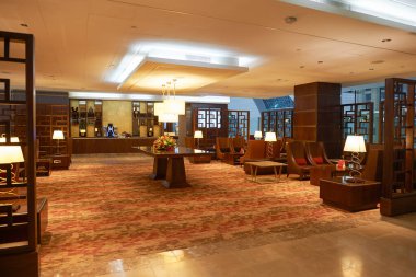 DUBAI, BAE - 31 Mart 2015: Emirliklerin İçişleri Birinci Sınıf Salonu.