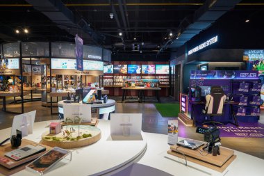 KUALA LUMPUR, MALAYSIA - MAY 27, 2023: interior shot of Sony Store in LaLaport Bukit Bintang City Centre. clipart