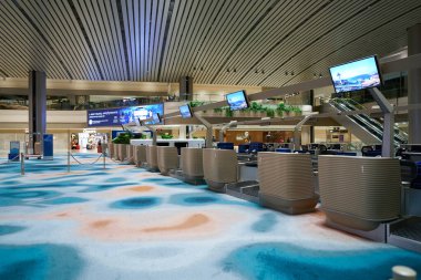 SINGAPORE - NOVEMBER 06, 2023: Singapur Changi Havaalanı Terminali 2.