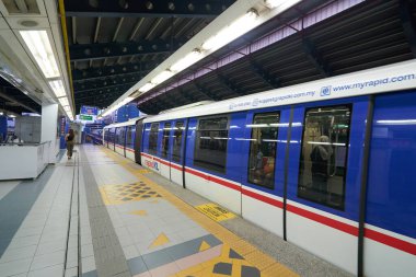 KUALA LUMPUR, MALAYSIA -  CIRCA MAY, 2023: platform view of Abdullah Hukum station in Kuala Lumpur. clipart