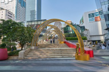 ŞENZHEN, ÇİN - 21 Kasım 2019: Shenzhen şehir manzarası.