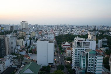 HO CHI MINH ŞEHRİ, VİETNAM - 26 Mart 2023: Ho Chi Minh Şehri Şehir Manzarası