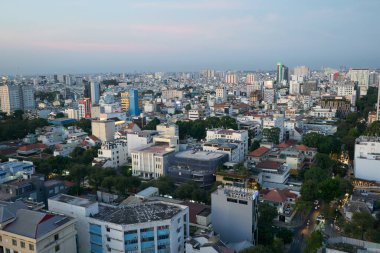 HO CHI MINH ŞEHRİ, VİETNAM - 26 Mart 2023: Ho Chi Minh Şehri Şehir Manzarası