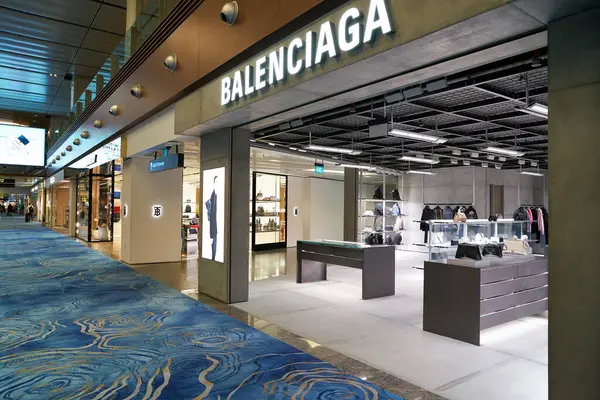 stock image SINGAPORE - NOVEMBER 07, 2023: Balenciaga storefront in Singapore Changi Airport.