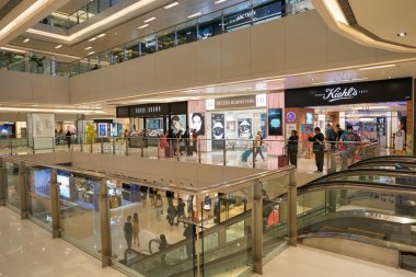 HONG KONG, CHINA - DECEMBER 04, 2023: interior shot of New Town Plaza shopping mall. clipart