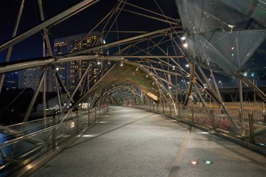 SINGAPORE - Kasım 06, 2023: Singapur 'daki Helix Köprüsü.