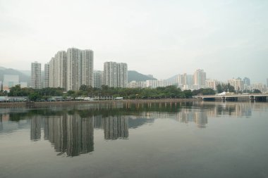 HONG KONG, ÇİN - 04 ARALIK 2023 Sha Tin şehir manzarası.