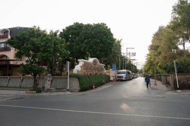 PHUKET, THAILAND - APRIL 30, 2023: Chaloemphrakiat road in Patong, Phuket in the morning. clipart