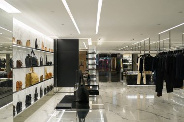 HONG KONG, ÇİN - 05 Aralık 2023: Hong Kong Saint Laurent Mağazası.
