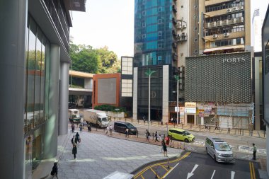 HONG KONG, ÇİN - 05 Aralık 2023: Harbour City 'den. Liman şehri Tsim Sha Tsui, Kowloon 'da bir alışveriş merkezidir..