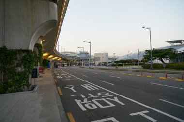 Incheon, Güney Kore - 17 Mayıs 2017 Incheon Uluslararası Havaalanı sokak manzaralı.