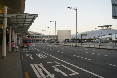 INCHEON, SOUTH KOREA - MAY 17, 2017: street level view of Incheon International Airport. clipart