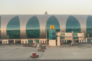DUBAI, BAE - 17 Ocak 2017: Dubai Uluslararası Havaalanı Hava Sahası.