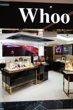 KUALA LUMPUR, MALAYSIA - MARCH 15, 2023: The History of Whoo store at Suria KLCC shopping mall in Kuala Lumpur. clipart