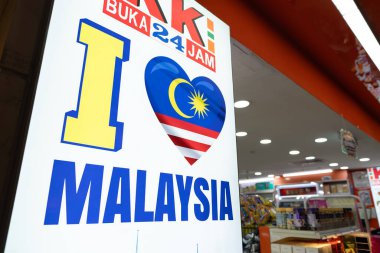 KUALA LUMPUR, MALAYSIA - NOVEMBER 22, 2023: close up shot of KK Supermart sign as seen in KLIA2. KK Supermart is a Malaysian convenience store chain. clipart